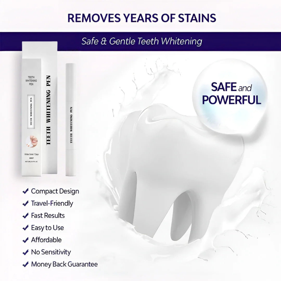Recommended by renowned dentists:Teeth Whitening Pen