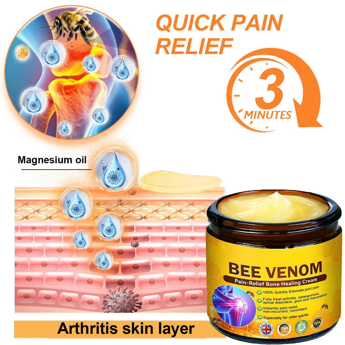 HOUKEA® Bee Venom Pain-Relief Bone Healing Cream ⏰