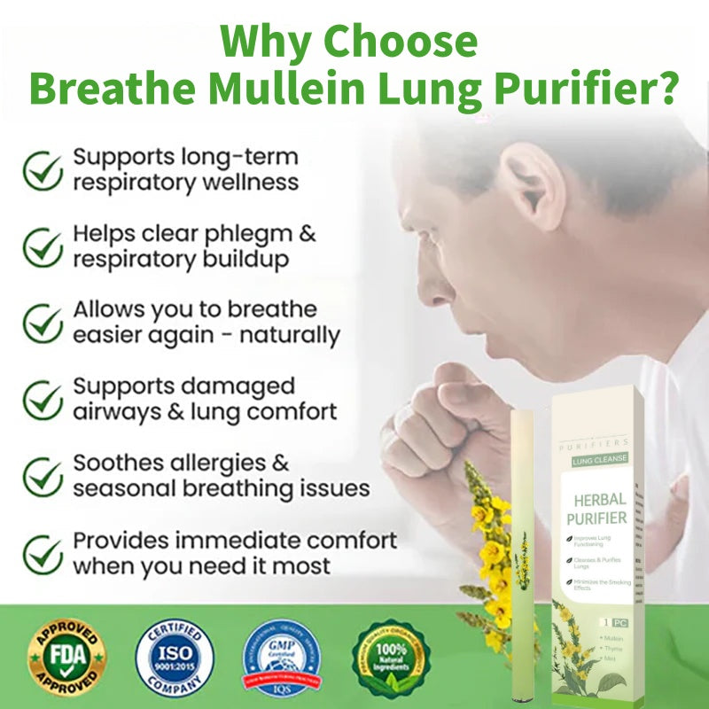 Breathe Mullein Relaxation Stick – Soothes Lungs, Detoxifies, Freshens Breath